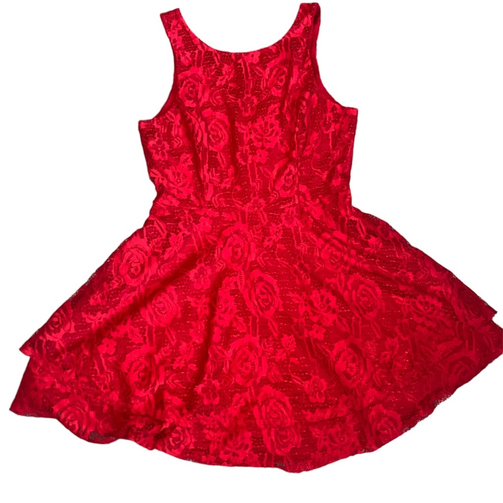 super cute red floral dress